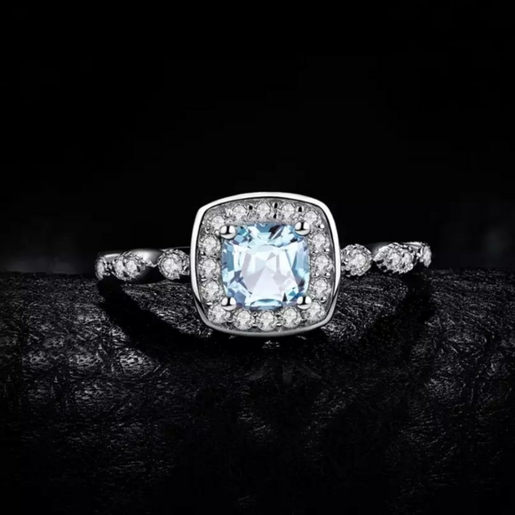 🎀Genuine S925 Topaz &Diamond Earings and Ring Set - Picture 9 of 11